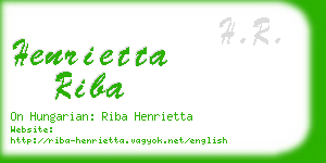 henrietta riba business card